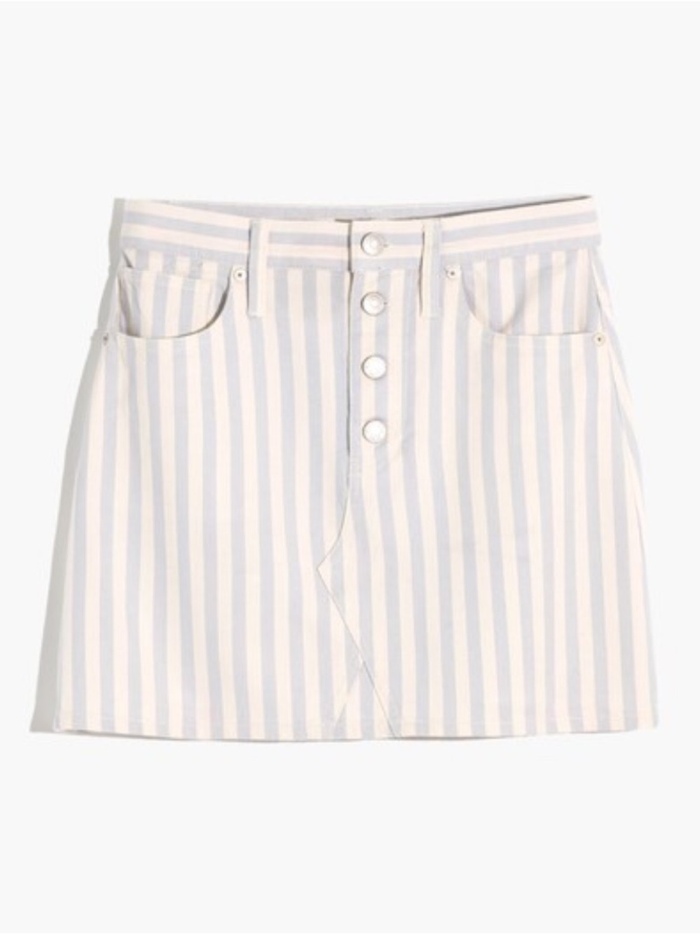 Madewell Women's Striped A-Line Denim Mini Skirt Size 29 Western Preppy Indie
